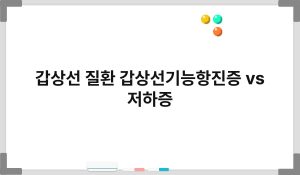 갑상선 질환 갑상선기능항진증 vs 저하증