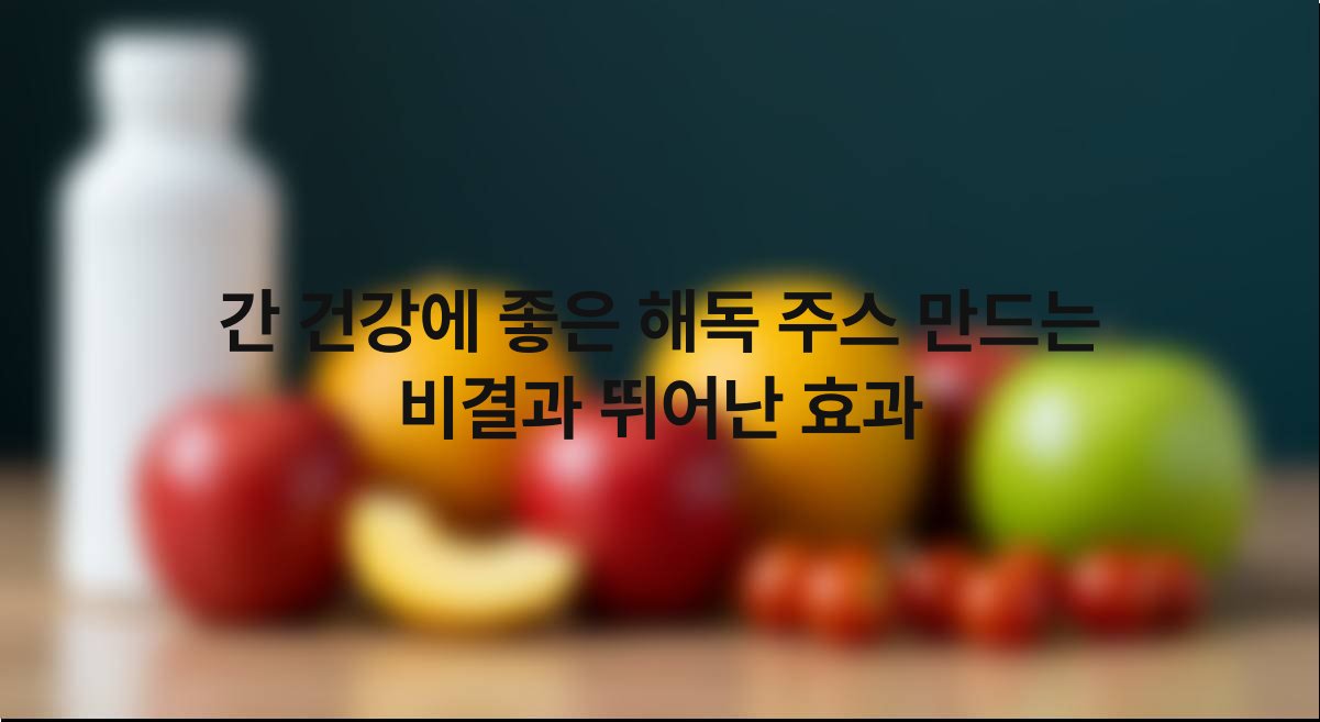 간 건강에 좋은 해독 주스 만드는 비결과 뛰어난 효과