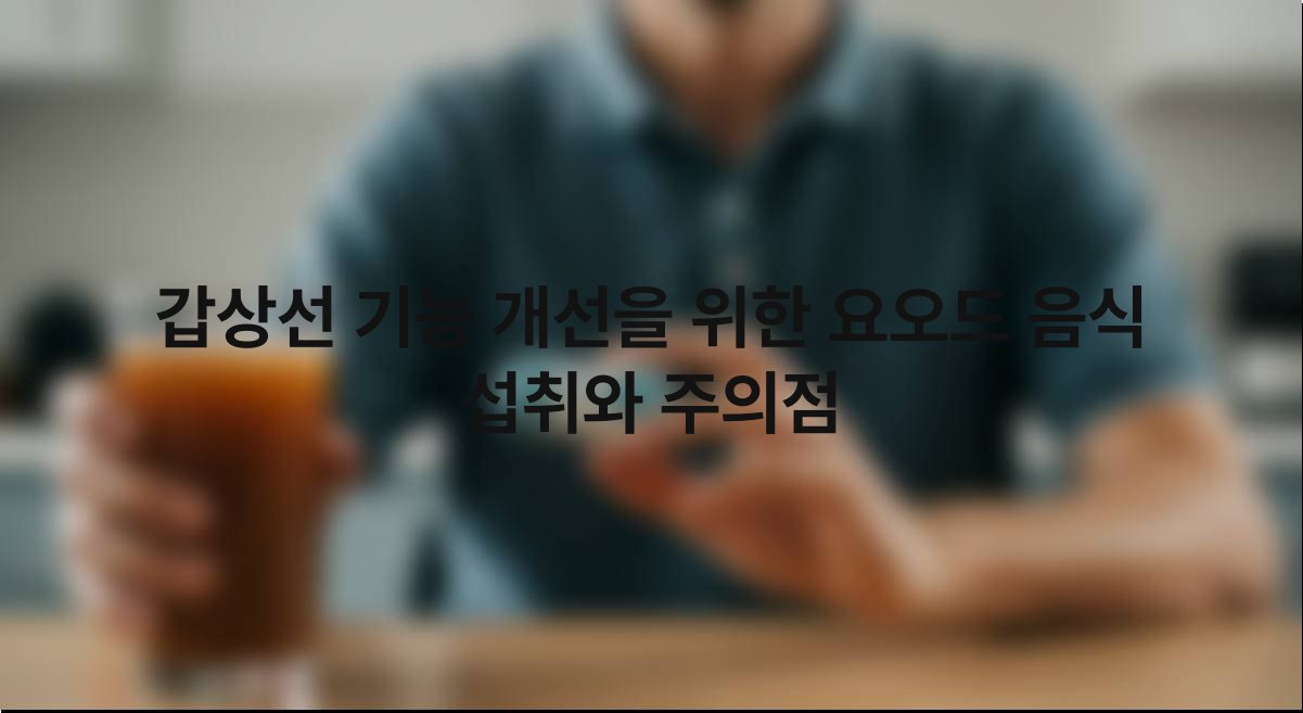 갑상선 기능 개선을 위한 요오드 음식 섭취와 주의점