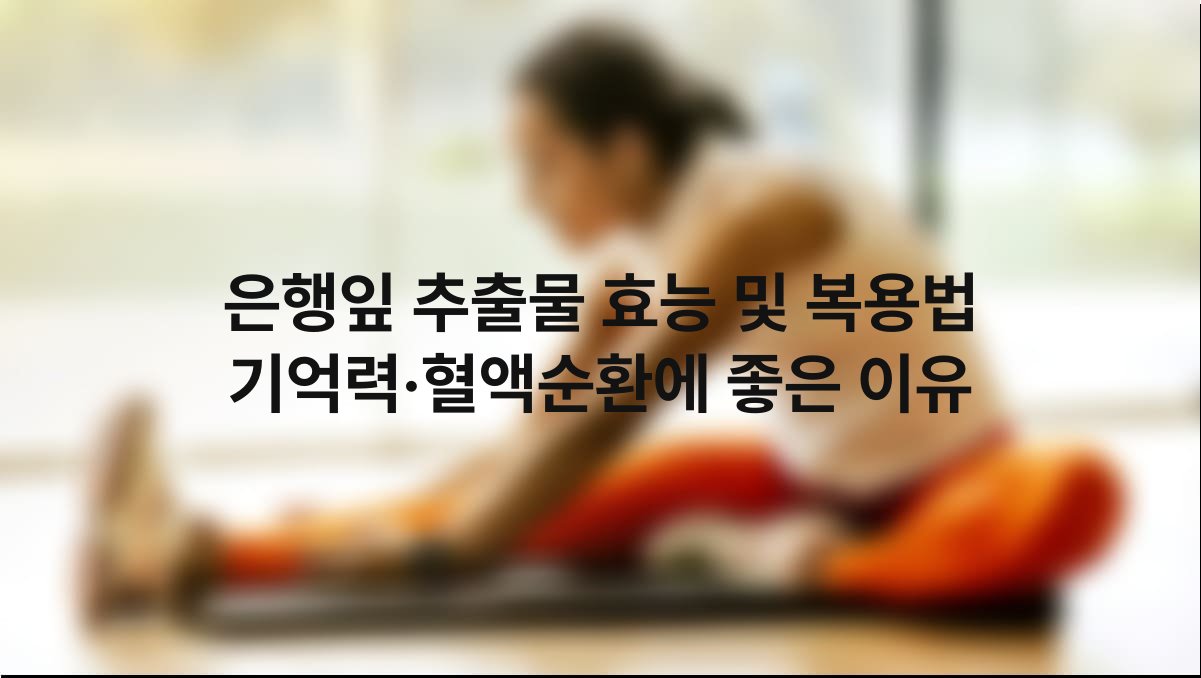 은행잎 추출물 효능 및 복용법 기억력·혈액순환에 좋은 이유