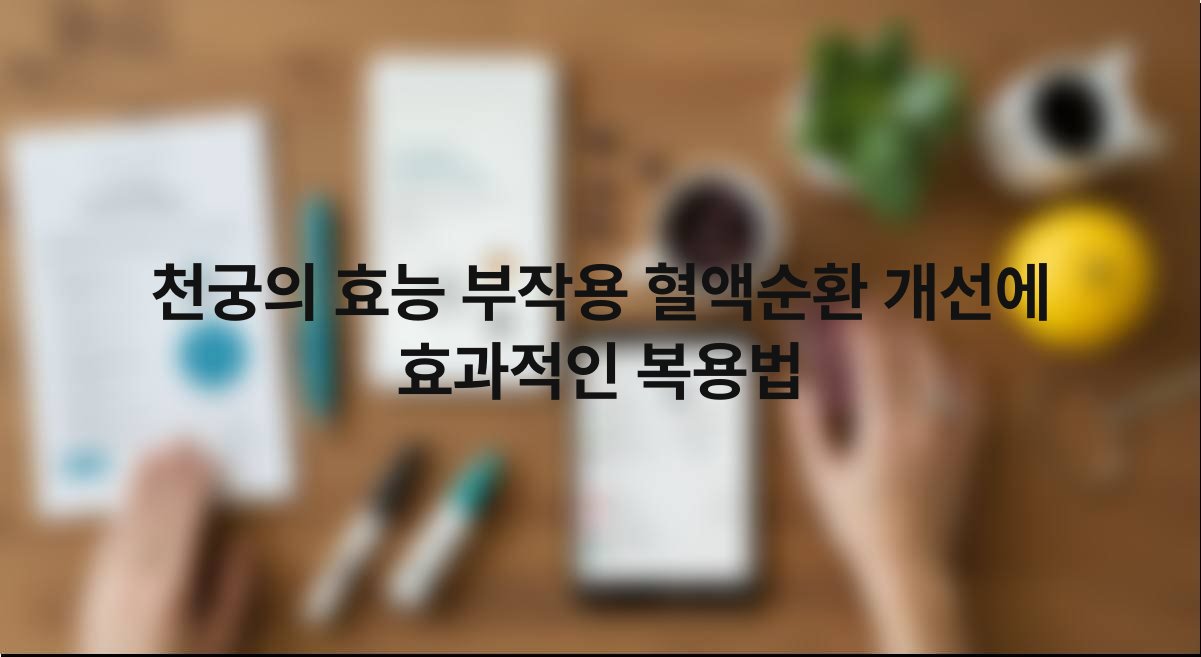 천궁의 효능 부작용 혈액순환 개선에 효과적인 복용법