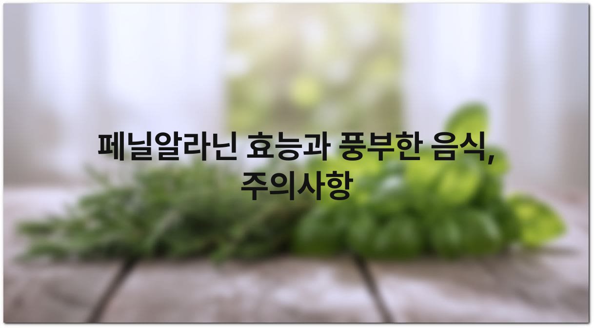 페닐알라닌 효능과 풍부한 음식 주의사항