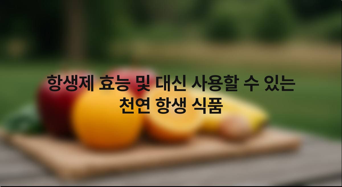 항생제 효능 및 대신 사용할 수 있는 천연 항생 식품