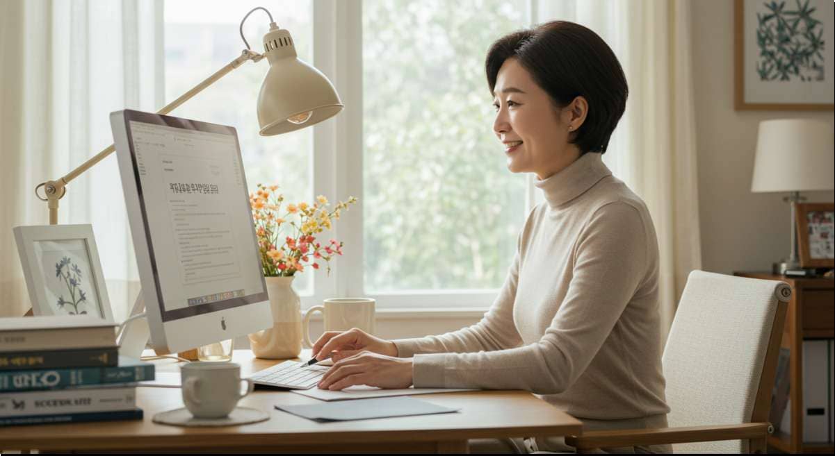 근로장려금 신청자격 조건 및 지급일, 근로장려금 신청하는 40대 여성 사진