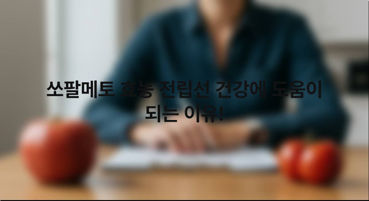쏘팔메토 효능 전립선 건강에 도움이 되는 이유