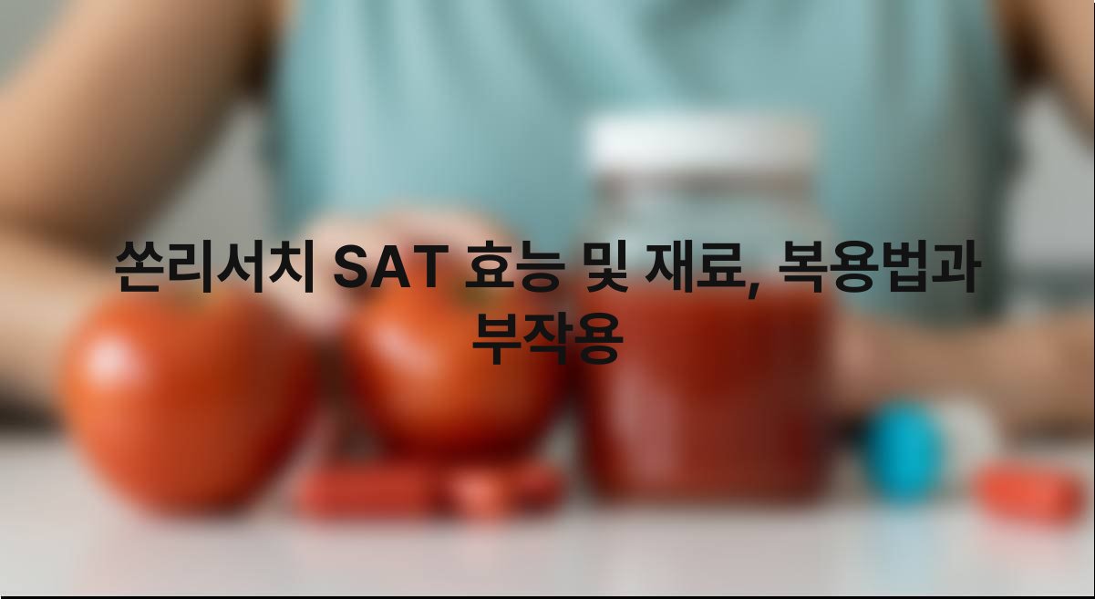 쏜리서치 SAT 효능 및 재료 복용법과 부작용