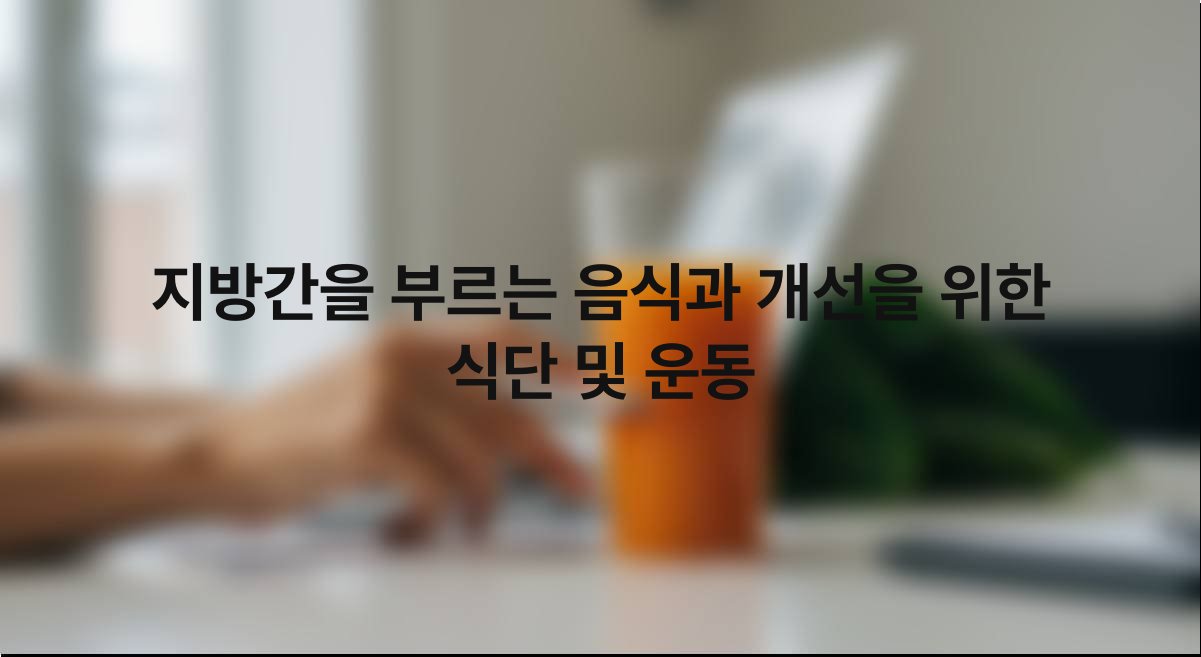 지방간을 부르는 음식과 개선을 위한 식단 및 운동